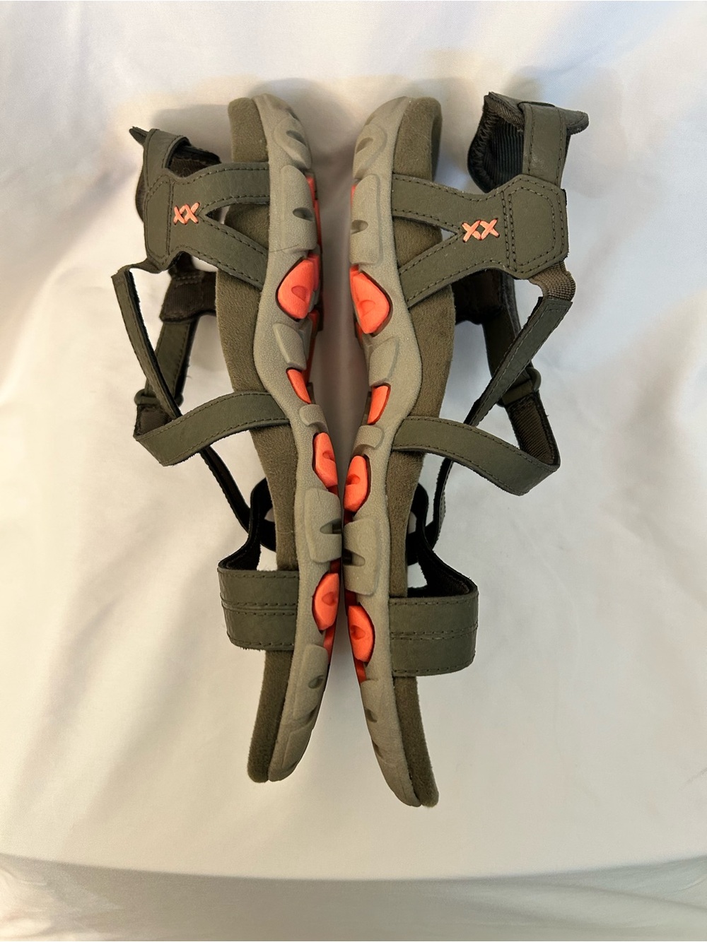 Merrell Olive Green Outdoor Sport Sandals with Orange Accents - Picture 3 of 9